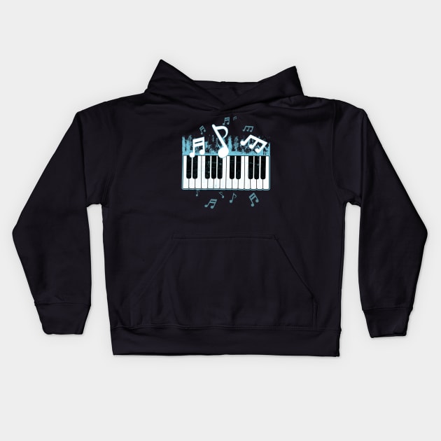 Awesome Piano Player Gift Keyboard Music Teacher Print Kids Hoodie by Linco